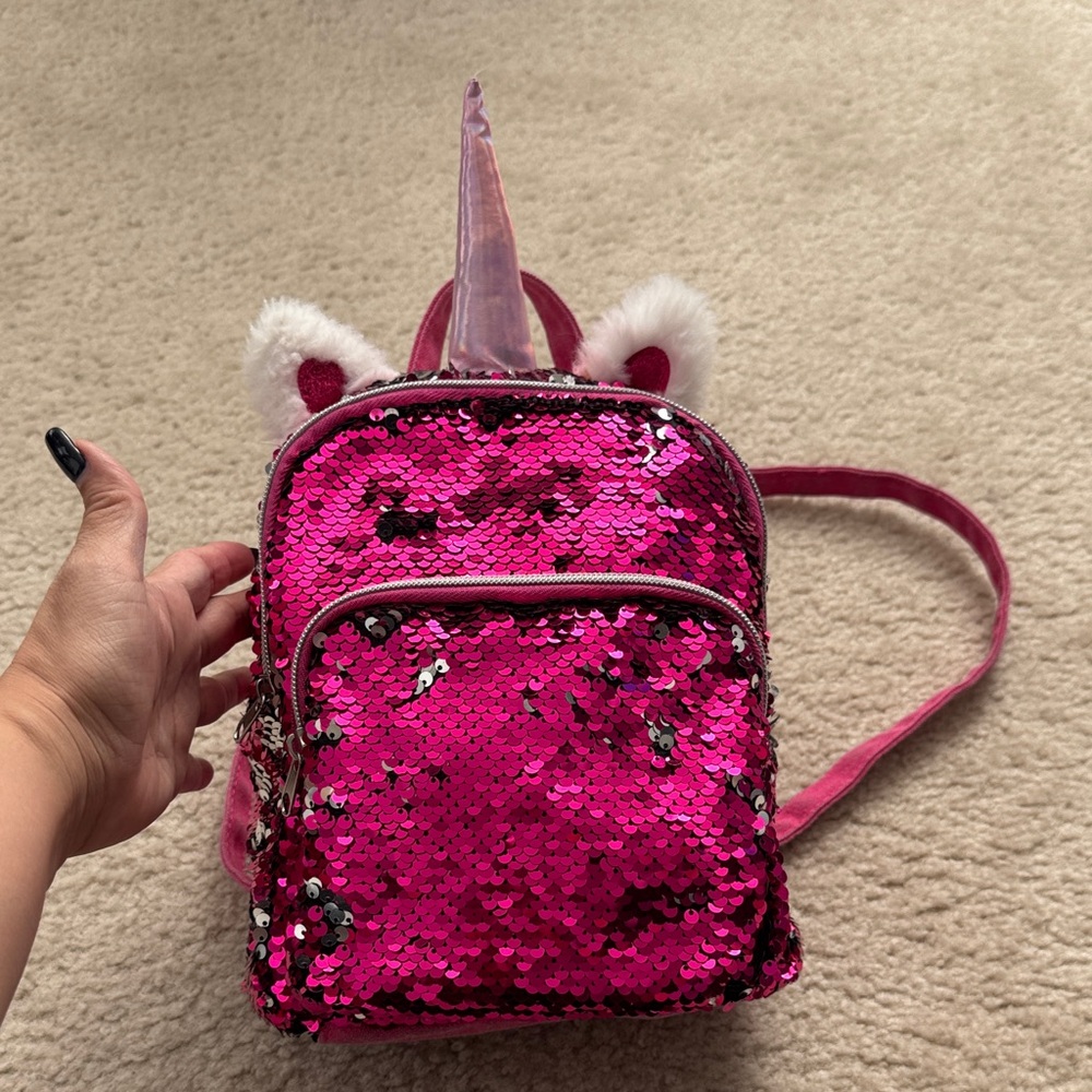 Pink Sequin Unicorn Backpack for Kids